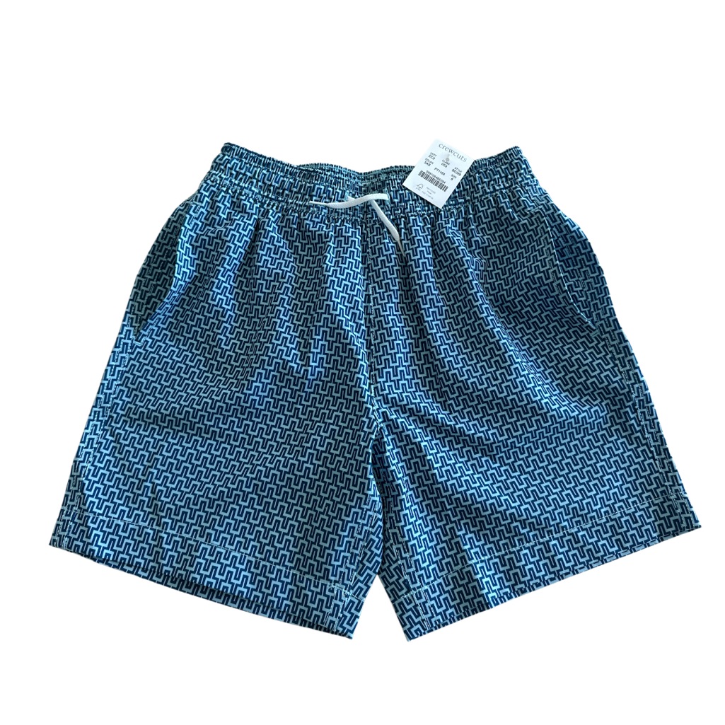 Cruecuts/J.Crew Boys' Blue Geometric Swim Trunk Size 8 Style# Be328 Nwt